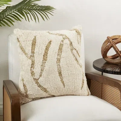 Saro Tufted Symmetry Embroidered Throw Pillow Cover