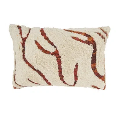 Saro Tufted Symmetry Embroidered Throw Pillow Cover