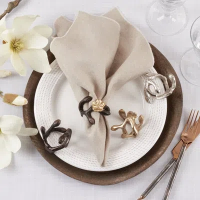 Saro Twigs Napkin Ring In Gold