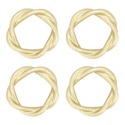 Saro Twisted Resin Napkin Ring (set Of 4) In Gold