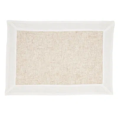 Saro Two Tone Design 4 Piece Placemat Set In Natural