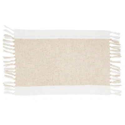 Saro Two-tone 4 Piece Placemat Set In Natural
