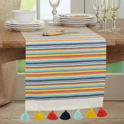 Saro Valentina Color Splash Table Runner In Multi
