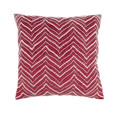 Saro Velvet Beaded Chevron Throw Pillow In Pillow Cover Only - No Insert