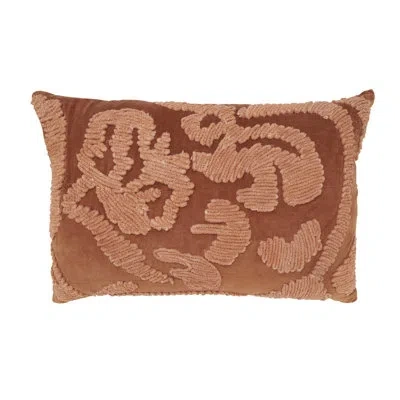 Saro Velvet Royale Embroidered Poly Filled Throw Pillow