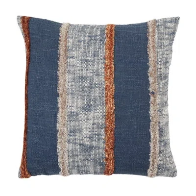 Saro Vertical Striped Pillow Cover In Pillow Cover Only - No Insert