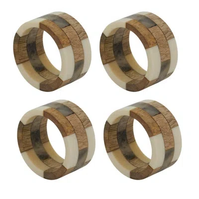 Saro Wooden Napkin Ring In Natural