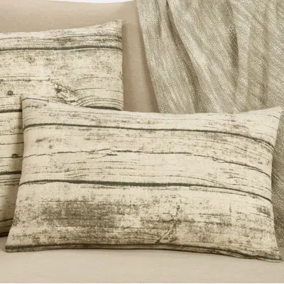 Saro Woodgrain Pillow In Pillow Cover Only - No Insert