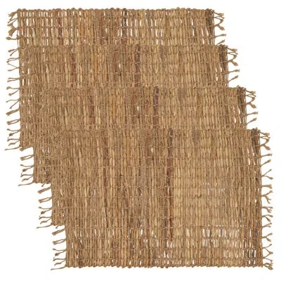 Saro Woven Water Hyacinth Placemats (set Of 4) In Natural