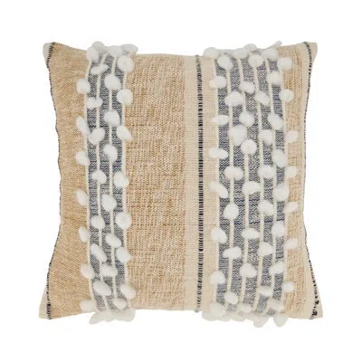 Saro Yari Collection Striped Throw Pillow In Polyester,polyfill