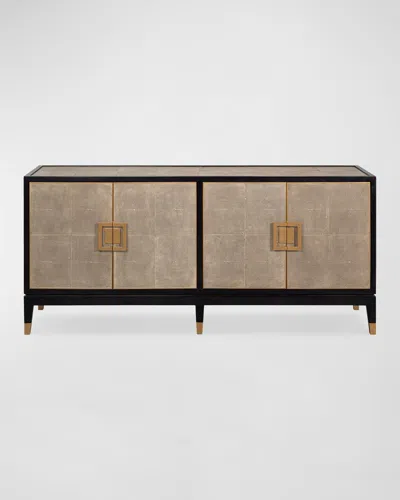 Sarreid Beto 4-door Faux Shagreen Sideboard In Brown