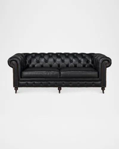 Sarreid Chesterfield Sofa, 89" In Black