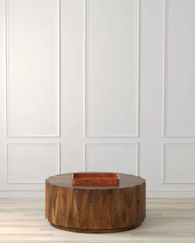 Sarreid Denali Round Cocktail Table In Brown