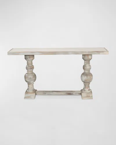Sarreid Double Pedestal Console Table In Gray