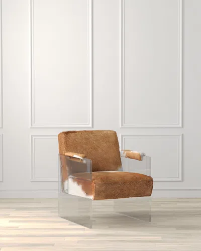Sarreid Holloway Hair On Hide Accent Chair In Brown
