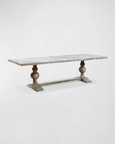 Sarreid Rectangular Faux Marble Dining Table In Gray