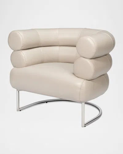 Sarreid Rondo Leather Chair In Neutral