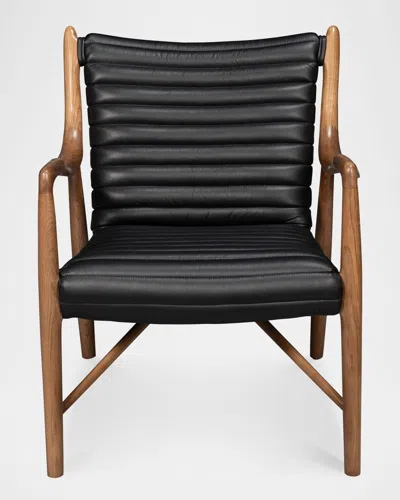 Sarreid Singletary Leather Chair In Black