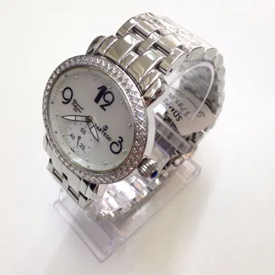 Pre-owned Sartego Women's Diamond Collection White Pearl Swiss Quartz Watch Sdpp062s