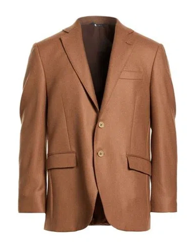 Sartitude Napoli Man Blazer Camel Size 40 Virgin Wool, Cashmere In Brown