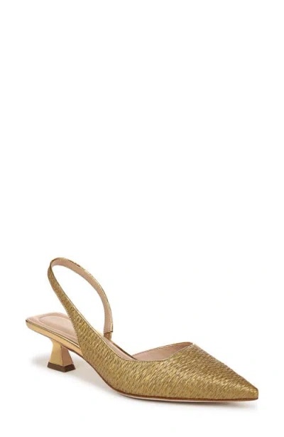 Sarto By Franco Sarto Devin Kitten Heel Slingback Pump In Gold