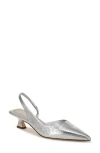 Sarto By Franco Sarto Devin Kitten Heel Slingback Pump In Silver