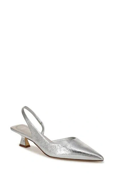 Sarto By Franco Sarto Devin Kitten Heel Slingback Pump In Silver