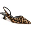 Sarto By Franco Sarto Devin Slingback Half D'orsay Pointed Toe Kitten Heel Pump In Brown