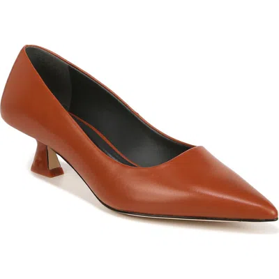 Sarto By Franco Sarto Diva Kitten Heel Pointed Toe Pump In Brown