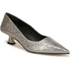 Sarto By Franco Sarto Diva Pointed Toe Kitten Heel Pump In Pewter
