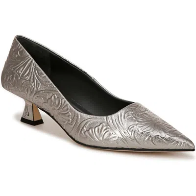 Sarto By Franco Sarto Diva Pointed Toe Kitten Heel Pump In Pewter