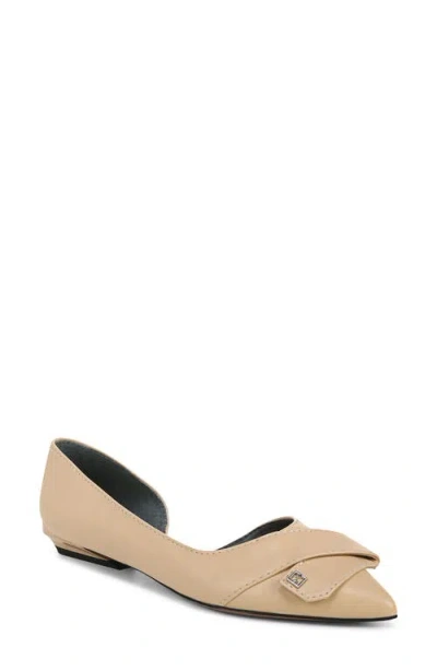 Sarto By Franco Sarto Elisha Half D'orsay Pointed Toe Flat In Beige