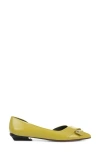 Sarto By Franco Sarto Elisha Half D'orsay Pointed Toe Flat In Green