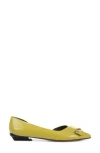 Sarto By Franco Sarto Elisha Half D'orsay Pointed Toe Flat In Green