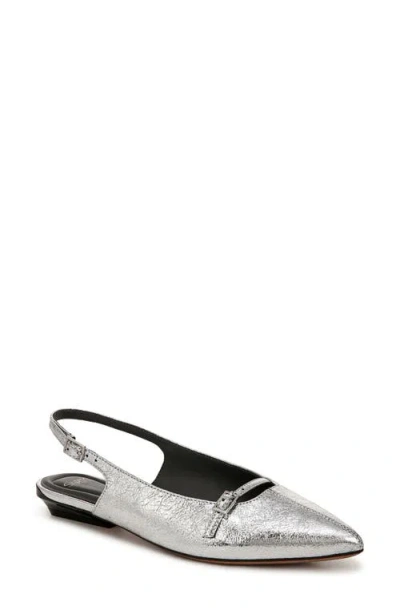 Sarto By Franco Sarto Emma Slingback Pointed Toe Flat In Silver