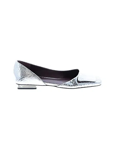 Pre-owned Sarto By Franco Sarto Flats In Silver