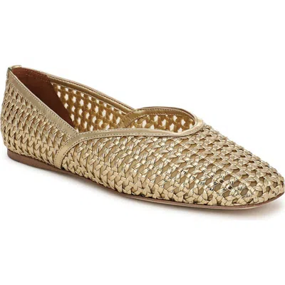 Sarto By Franco Sarto Flexa Square Toe Mesh Flat In Gold