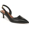 Sarto By Franco Sarto Kimberly Half D'orsay Pointed Toe Kitten Heel Pump In Black