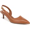 Sarto By Franco Sarto Kimberly Half D'orsay Pointed Toe Kitten Heel Pump In Cognac
