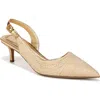 Sarto By Franco Sarto Kimberly Half D'orsay Pointed Toe Kitten Heel Pump In Naturalgold