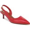 Sarto By Franco Sarto Kimberly Half D'orsay Pointed Toe Kitten Heel Pump In Red