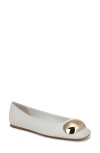 Sarto By Franco Sarto Maya Square Toe Ballet Flat In White