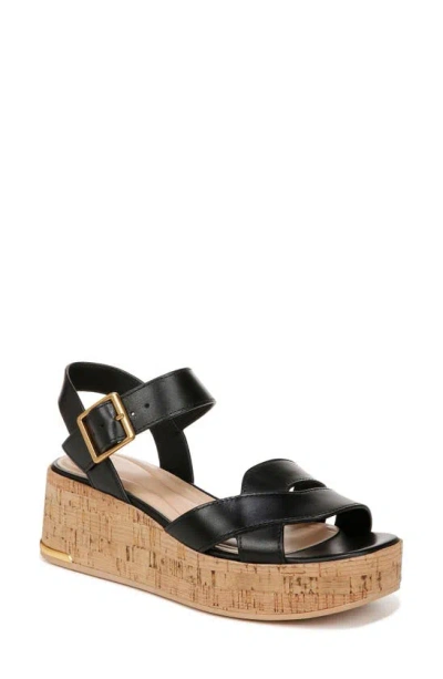 Sarto By Franco Sarto Tilly Ankle Strap Platform Wedge Sandal In Black