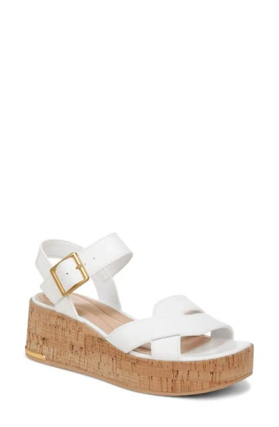 Sarto By Franco Sarto Tilly Ankle Strap Platform Wedge Sandal In White