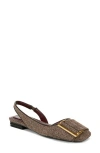 Sarto By Franco Sarto Tracy Slingback Square Toe Flat In Brown