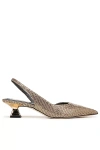 Sarto Devin Slingback Kitten-heel Pumps In Gold