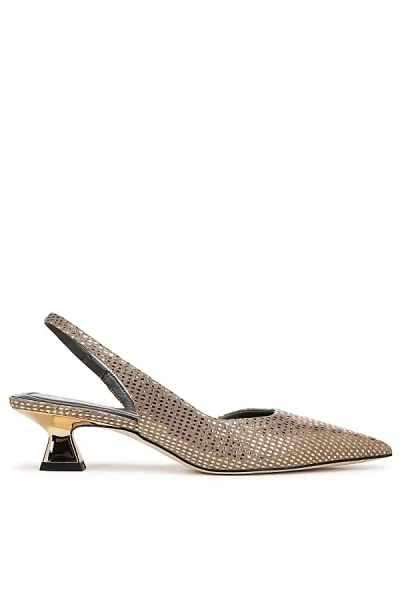 Sarto Devin Slingback Kitten-heel Pumps In Gold