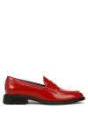 Sarto Eden Stud Loafers In Red
