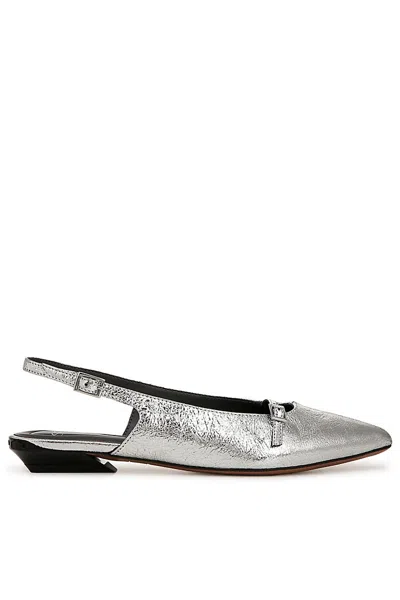 Sarto Emma Slingback Flats In Silver