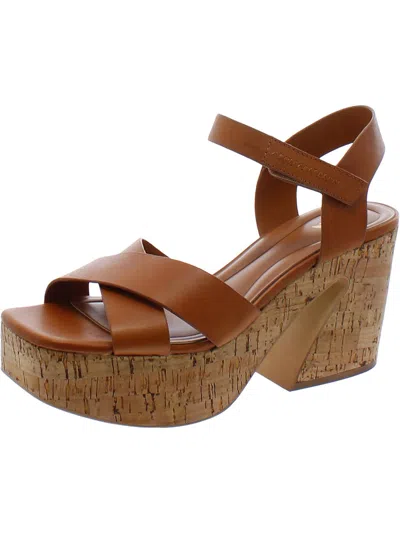 Sarto Franco Sarto Donati Womens Leather Adjustable Strappy Sandals In Brown
